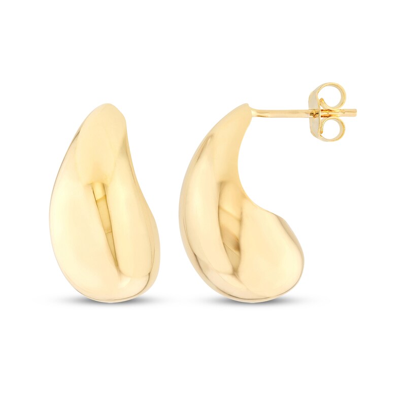 Main Image 3 of Tapered Dome Teardrop Earrings 14K Yellow Gold