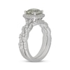 Thumbnail Image 2 of Neil Lane Cushion-Cut Green Quartz & Diamond Halo Bridal Set 5/8 ct tw 14K White Gold
