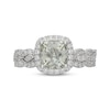 Thumbnail Image 3 of Neil Lane Cushion-Cut Green Quartz & Diamond Halo Bridal Set 5/8 ct tw 14K White Gold