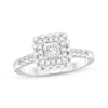 Thumbnail Image 1 of Adore Princess-Cut Diamond Double Halo Engagement Ring 5/8 ct tw 14K White Gold
