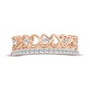 Thumbnail Image 3 of Diamond Faux Stack Hearts Ring 1/5 ct tw 10K Rose Gold