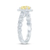 Thumbnail Image 2 of Monique Lhuillier Bliss Princess-Cut Yellow & White Lab-Grown Diamond Engagement Ring 2-1/2 ct tw 18K White Gold