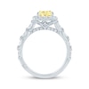 Thumbnail Image 3 of Monique Lhuillier Bliss Princess-Cut Yellow & White Lab-Grown Diamond Engagement Ring 2-1/2 ct tw 18K White Gold