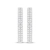 Thumbnail Image 2 of Diamond Two-Row Hoop Earrings 1 ct tw 10K White Gold