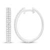 Thumbnail Image 3 of Diamond Two-Row Hoop Earrings 1 ct tw 10K White Gold