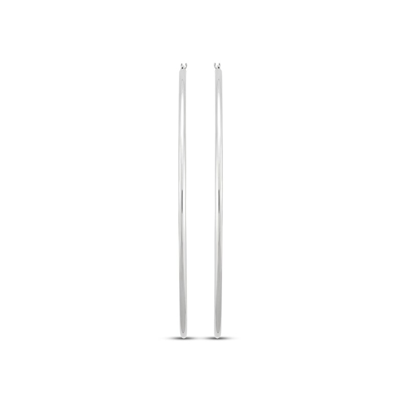 Main Image 2 of Hollow Hoop Earrings 10K White Gold 80mm