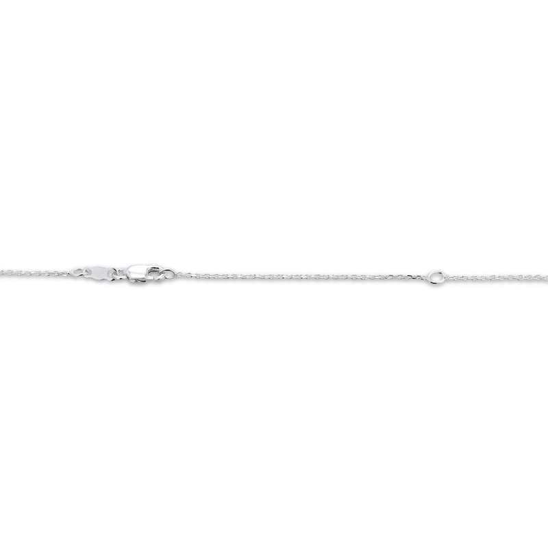 Main Image 4 of Baguette-Garnet Cross Necklace Sterling Silver 18"