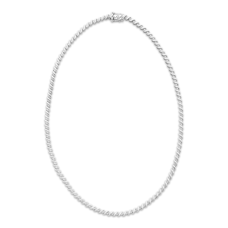 Main Image 1 of Diamond S-Link Necklace 1 ct tw Sterling Silver 17"