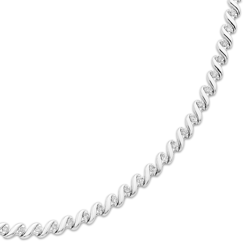 Main Image 2 of Diamond S-Link Necklace 1 ct tw Sterling Silver 17"