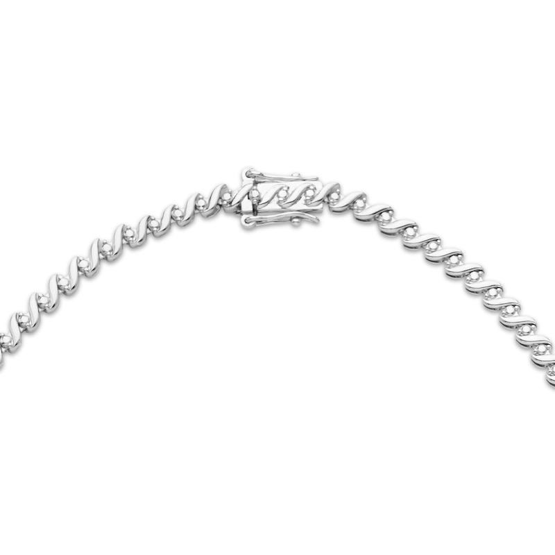 Main Image 3 of Diamond S-Link Necklace 1 ct tw Sterling Silver 17"