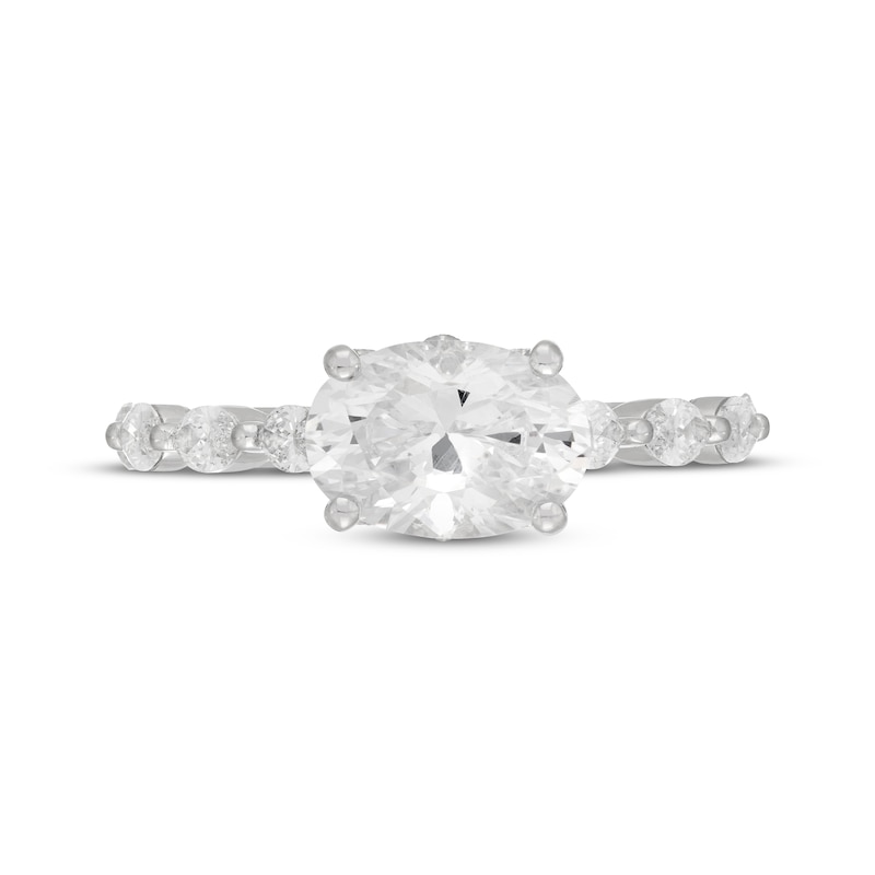 Main Image 3 of Neil Lane Artistry East West Oval-Cut Lab-Grown Diamond Engagement Ring 2-1/5 ct tw 14K White Gold