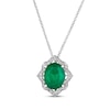 Thumbnail Image 1 of Le Vian Oval-Cut Emerald Necklace 1/6 ct tw Diamonds 14K Vanilla Gold 20"