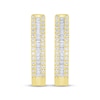 Thumbnail Image 2 of Baguette & Round-Cut Diamond Hoop Earrings 1/2 ct tw 10K Yellow Gold