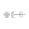 Thumbnail Image 3 of Multi-Diamond Cushion Stud Earrings 1/8 ct tw 10K White Gold