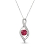 Thumbnail Image 1 of Lab-Created Ruby & White Lab-Created Infinity Necklace Sterling Silver 18"