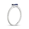 Thumbnail Image 2 of Baguette-Cut Blue Lab-Created Sapphire & White Lab-Created Sapphire Ring Sterling Silver