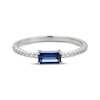 Thumbnail Image 3 of Baguette-Cut Blue Lab-Created Sapphire & White Lab-Created Sapphire Ring Sterling Silver
