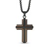 Thumbnail Image 1 of Men's Cross Necklace Black & Rose Ion-Plated Stainless Steel 24&quot;
