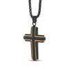Thumbnail Image 3 of Men's Cross Necklace Black & Rose Ion-Plated Stainless Steel 24&quot;