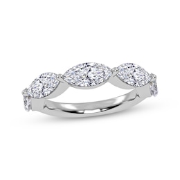 Adore Lab-Grown Diamonds Marquise-Cut East-West Anniversary Ring 2 ct tw 14K White Gold