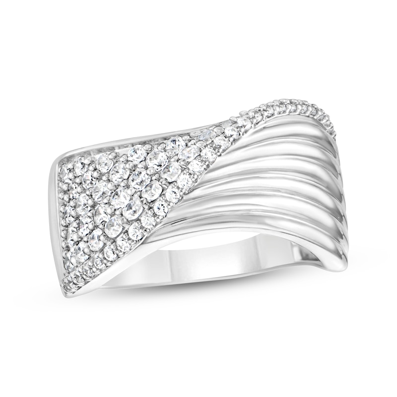 Main Image 1 of Diamond Wave Ring 3/4 ct tw 10K White Gold