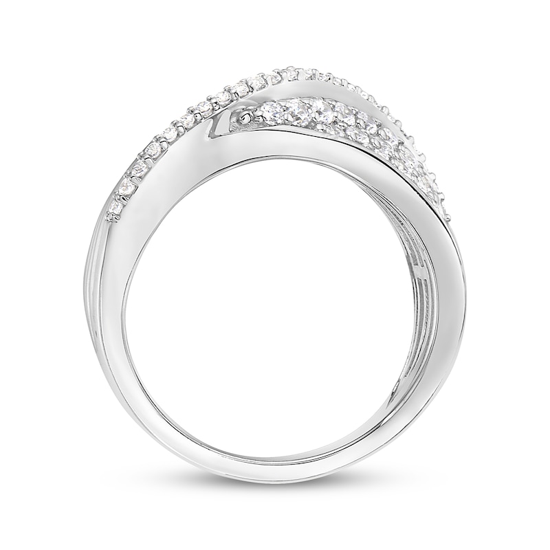 Main Image 4 of Diamond Wave Ring 3/4 ct tw 10K White Gold