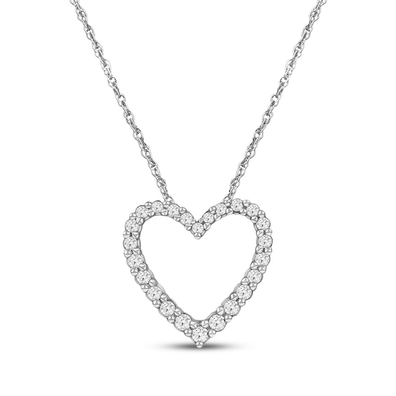 KAY Lab-Grown diamonds Heart Outline Necklace 1/2 ct tw 14K White Gold 18"