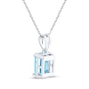 Thumbnail Image 3 of Emerald-Cut Swiss Blue Topaz Solitaire Necklace Sterling Silver 18"