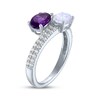 Thumbnail Image 2 of Amethyst, Lab-Created Opal & White Lab-Created Sapphire Bypass Ring Sterling Silver