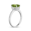 Thumbnail Image 2 of Emerald-Cut Peridot & White Lab-Created Sapphire Hidden Halo Ring Sterling Silver