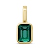 Thumbnail Image 1 of Emerald-Cut Lab-Created Emerald Bezel-Set Charm 10K Yellow Gold