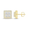Thumbnail Image 3 of KAY Lab-Grown Diamonds Men's Multi-Stone Square Frame Stud Earrings 2 ct tw 10K Yellow Gold