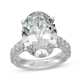 Neil Lane Artistry Oval-Cut Lab-Grown Diamond Engagement Ring 12 ct tw 14K White Gold