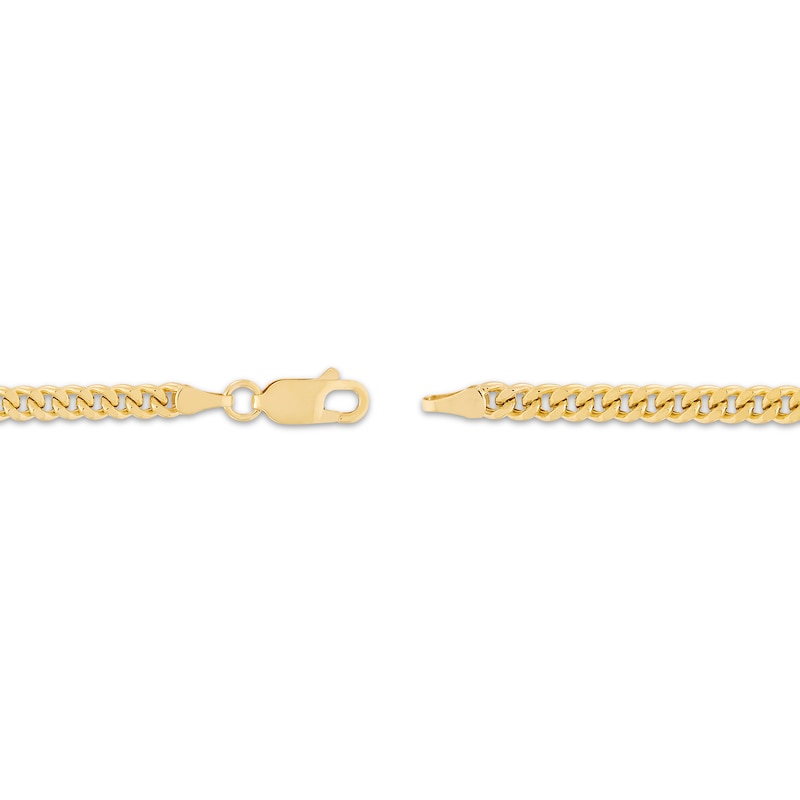 Main Image 4 of 3.55mm Diamond-Cut Cuban Curb Chain Set Hollow 10K Yellow Gold