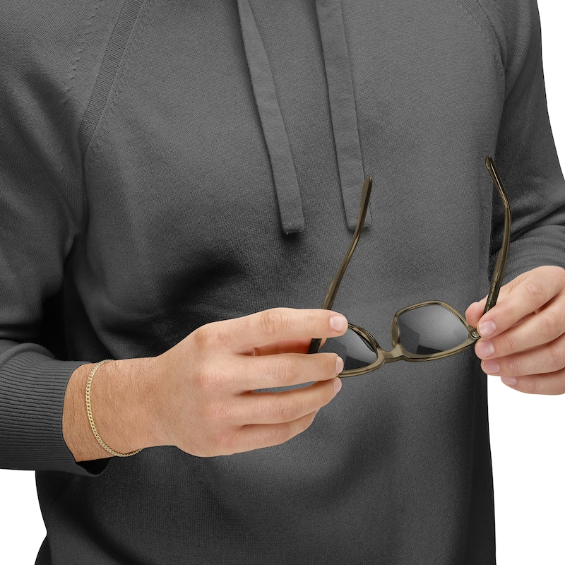 Main Image 8 of 3.55mm Diamond-Cut Cuban Curb Chain Set Hollow 10K Yellow Gold