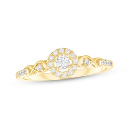 Adore Round-Cut Diamond Halo Infinity Symbol Engagement Ring 1/5 ct tw 10K Yellow Gold