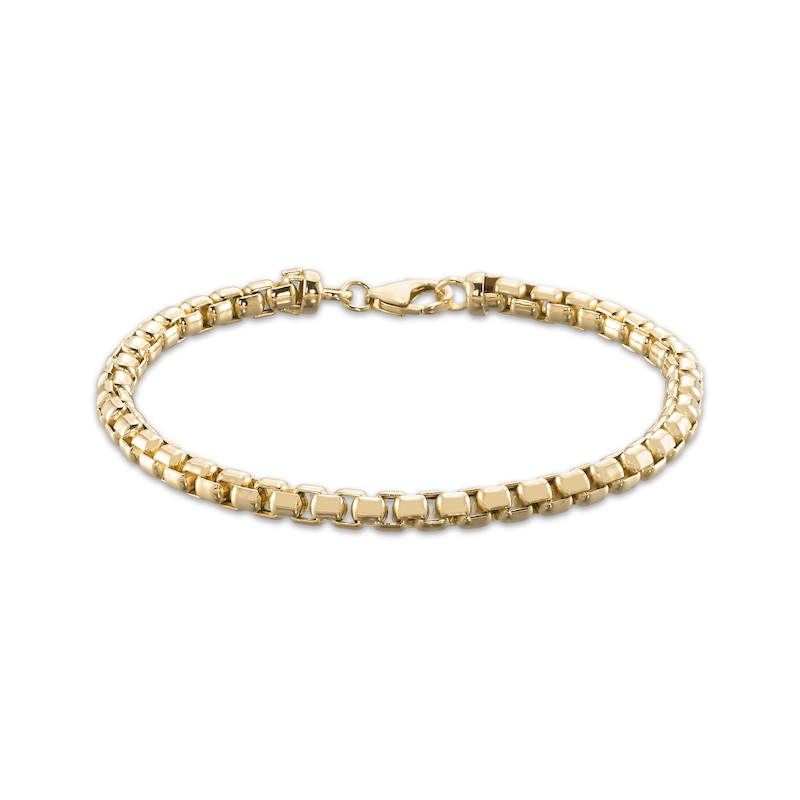 Main Image 1 of 5mm Rounded Box Chain Bracelet Hollow 10K Yellow Gold 8.5"
