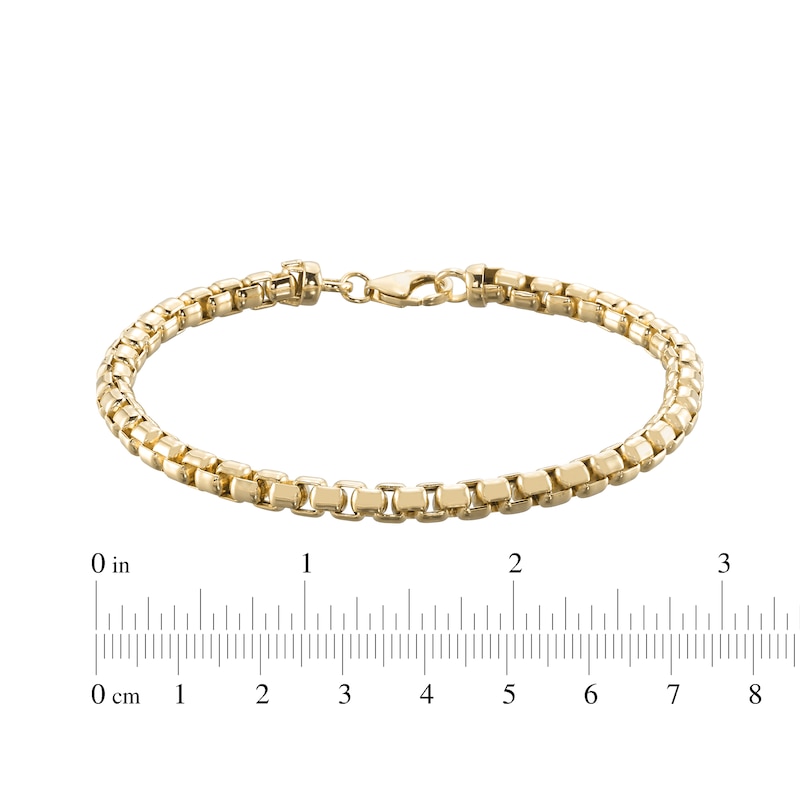 Main Image 4 of 5mm Rounded Box Chain Bracelet Hollow 10K Yellow Gold 8.5"