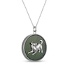 Thumbnail Image 2 of Nephrite Jade Year of the Dog Chinese Zodiac Necklace Sterling Silver 18"
