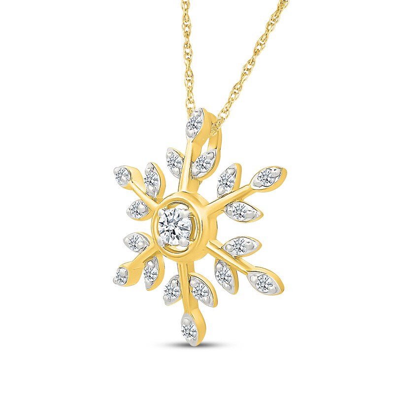 Main Image 2 of KAY Lab-Grown Diamonds Snowflake Necklace 1/4 ct tw 10K Yellow Gold 18"