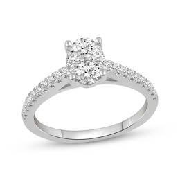 Adore Multi-Diamond Oval Engagement Ring 3/4 ct tw 10K White Gold