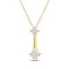 Thumbnail Image 1 of Milestones Lab-Grown Diamond Two-Stone Drop Necklace 1/4 ct tw 10K Yellow Gold 18"