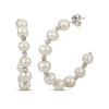 Thumbnail Image 1 of Cultured Pearl J-Hoop Earrings Sterling Silver