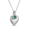 Thumbnail Image 2 of Lab-Created Emerald & Puff Heart Charm Toggle Necklace Sterling Silver 18"