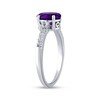 Thumbnail Image 2 of Oval-Cut Amethyst & White Lab-Created Sapphire Ring Sterling Silver