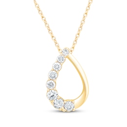 Adore Heirloom Certified Diamond Twist Teardrop Necklace 1/2 ct tw 18K Yellow Gold 18"