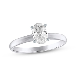 Adore Oval-Cut Diamond Solitaire Engagement Ring 1/2 ct tw 14K White Gold (I/I2)