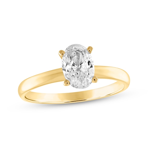 Adore Oval-Cut Diamond Solitaire Engagement Ring 1 ct tw 14K Yellow Gold (I/I2)