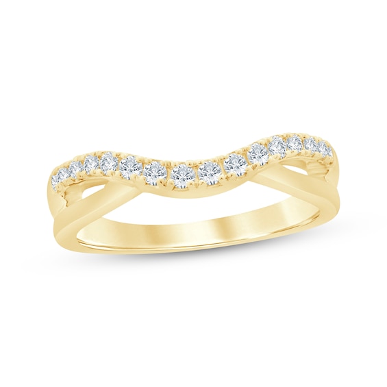 Adore Round-Cut Diamond Contour Wedding Band 1/4 ct tw 14K Yellow Gold