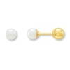 Cultured Pearl Earrings Reversible 14K Yellow Gold